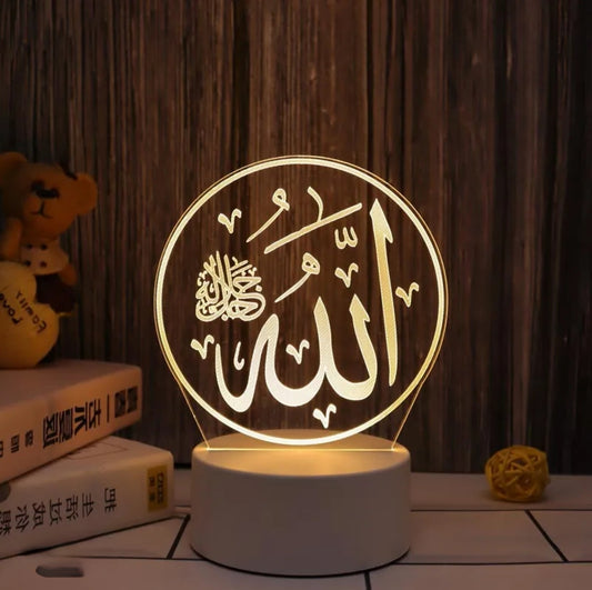 Islamic acrylic LED night light with 7 colors